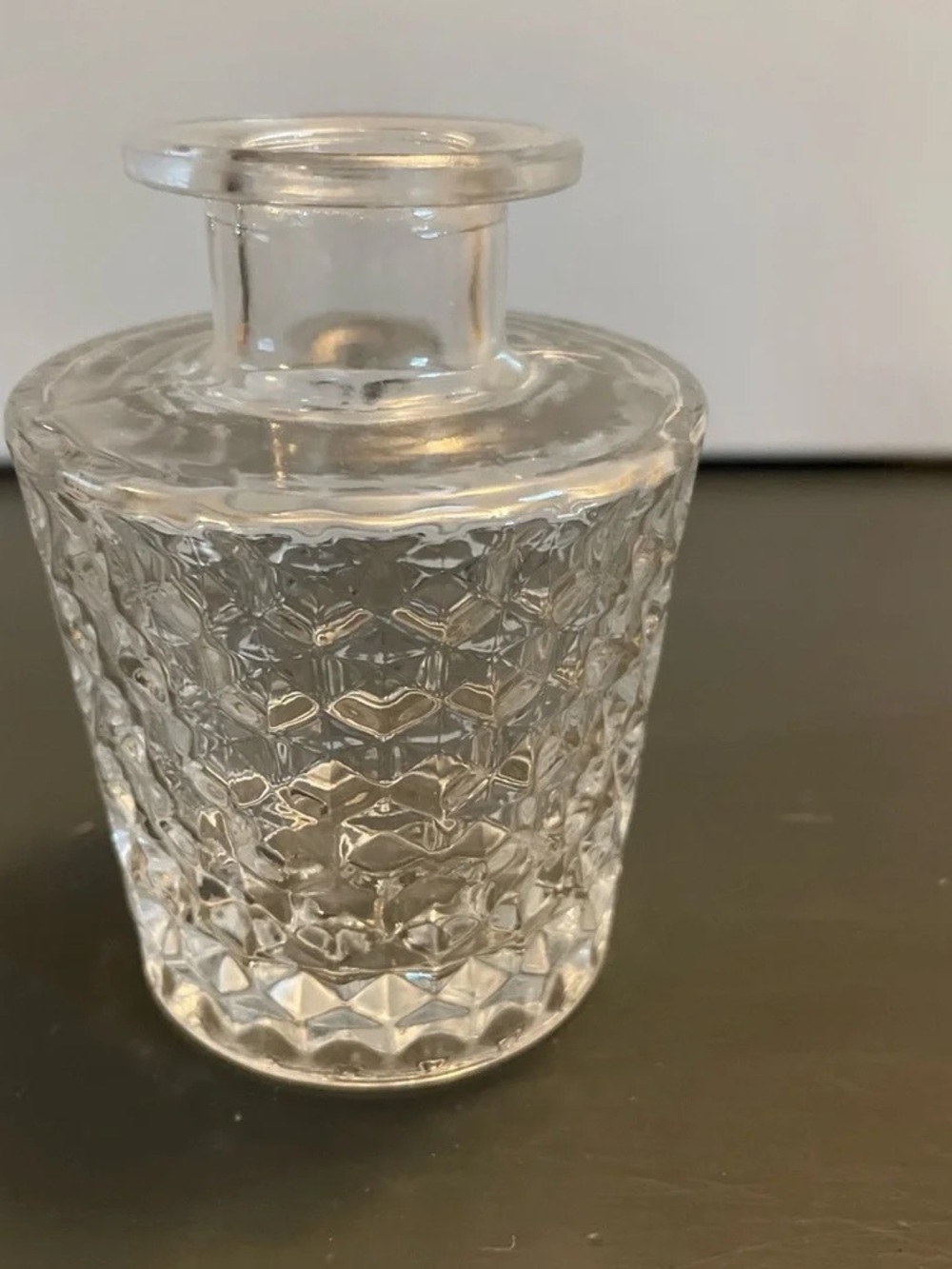 Clear Textured Glass Decorative Vase
